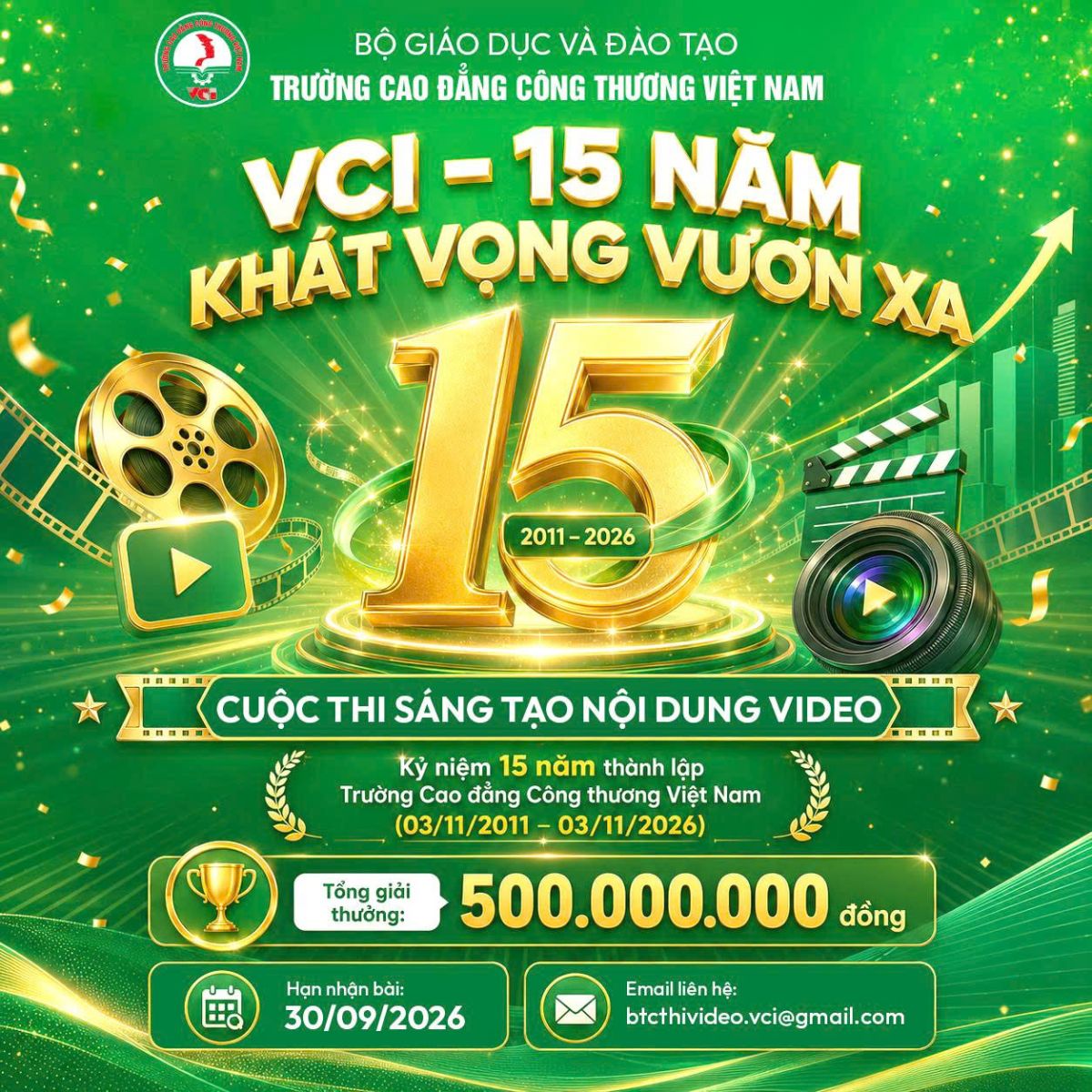 Trường Cao đẳng Công Thương Việt Nam phát động cuộc thi video “VCI – 15 năm khát vọng vươn xa”